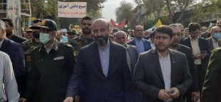 حضور دکتر غفاری رئیس دانشگاه فنی و حرفه ای استان گلستان، اساتید و کارکنان در راهپیمایی عظیم یوم الله 13 آبان 3